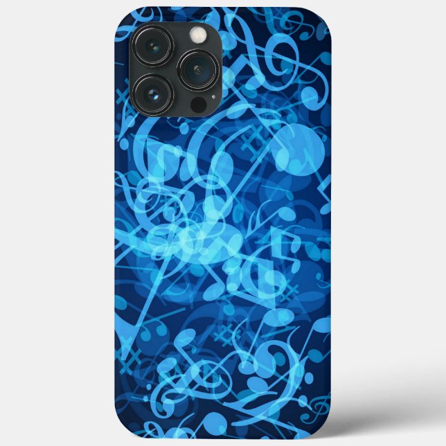 Blue Glow Music Notes Case-Mate iPhone Case (Back)