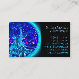 Blue Glow Tree of Life Business Card