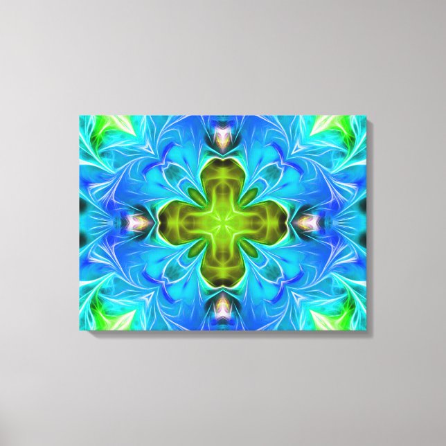 Blue Glowing Abstract Canvas Print (Front)