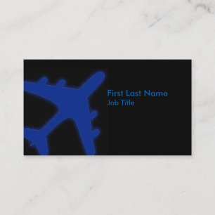 Blue glowing aeroplane custom business cards