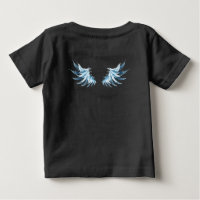 Blue Glowing Angel Wings on black background