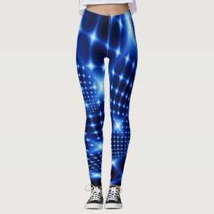 Blue glowing fractal leggings