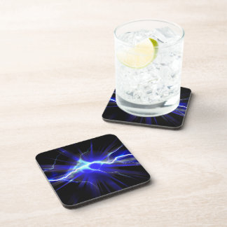 Blue glowing lightning or electricity coaster