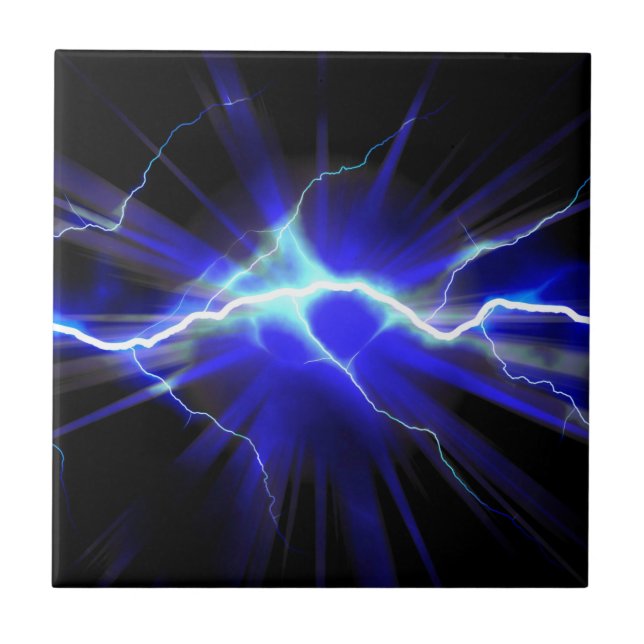 Blue glowing lightning or electricity tile (Front)