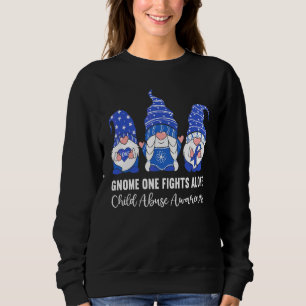 Blue Gnome One Fights Alone Child Abuse Awareness Sweatshirt