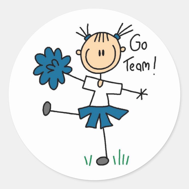 Blue Go Team Cheering Sticker (Front)