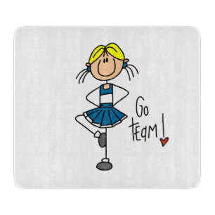 Blue Go Team Cheerleader Cutting Board