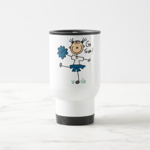 Blue Go Team Cheerleading Tshirts and Gifts Travel Mug