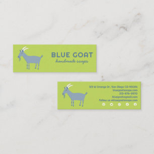 Blue GOAT Crafts Soap Artisan Cute Farm Livestock Mini Business Card