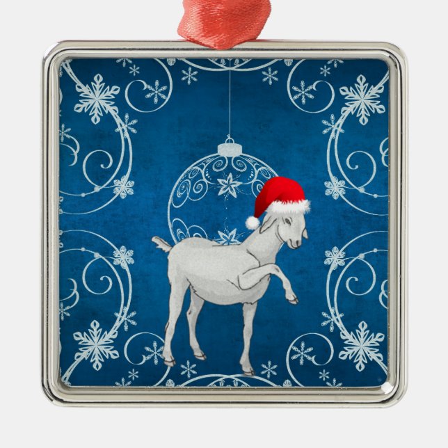 Blue Goat Metal Tree Decoration (Front)