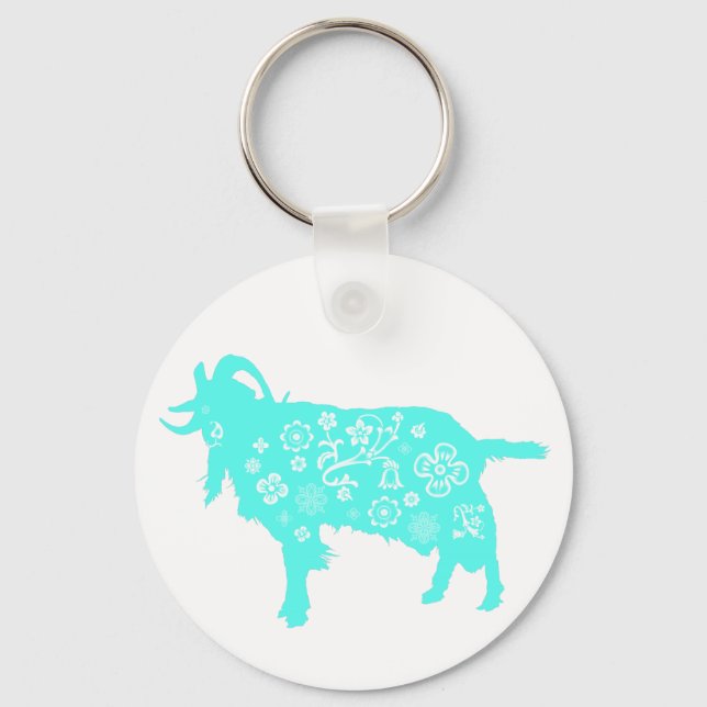 Blue Goat Vietnamese Chinese Year Zodiac Keychain (Front)
