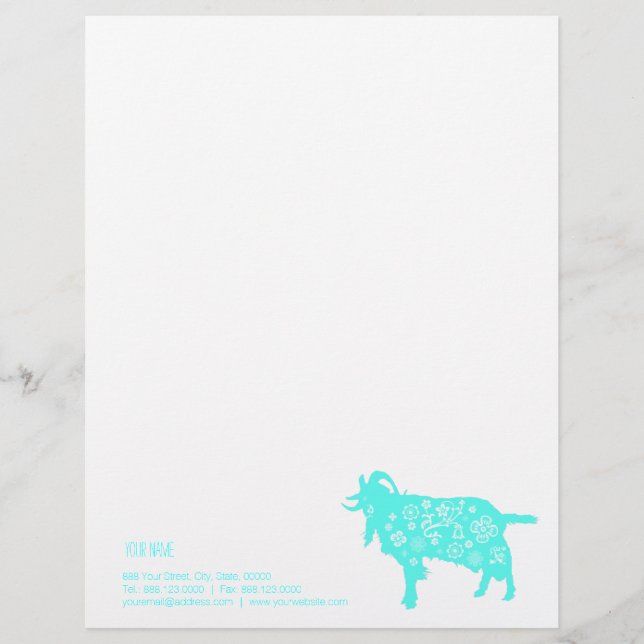 Blue Goat Vietnamese Chinese Year Zodiac name LH Letterhead Design (Front)