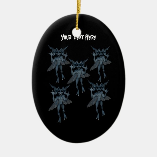 Blue Goblin Gang Halloween Ornament (Front)