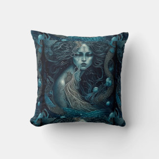 Blue Goddess Mermaid Girly Glam Cushion