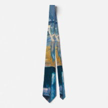Blue & Gold Abstract Tie