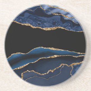 Blue Gold Agate Coaster