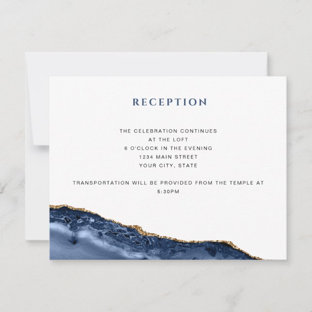 Blue & Gold Agate Geode Detail Card (Front)