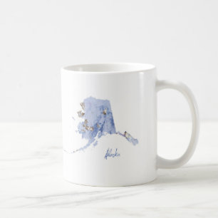 Blue & Gold Alaska State Map Coffee Mug