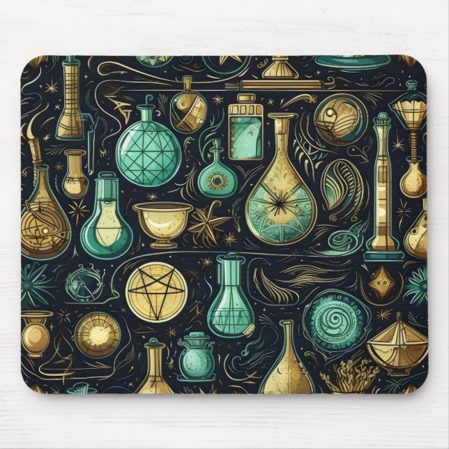 Blue Gold Alchemy Mouse Mat (Front)