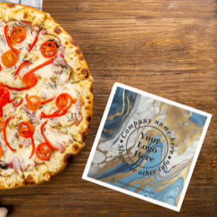 Blue gold and white marble napkin