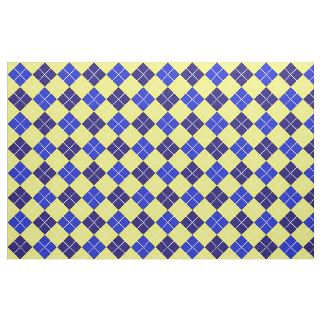 Blue & Gold Argyle Fabric (Fat Quarter)