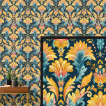 Blue Gold Art Nouveau  Wallpaper<br><div class="desc">Blue Gold Art Nouveau Wallpaper</div>