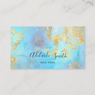 blue gold artistic abstract business card