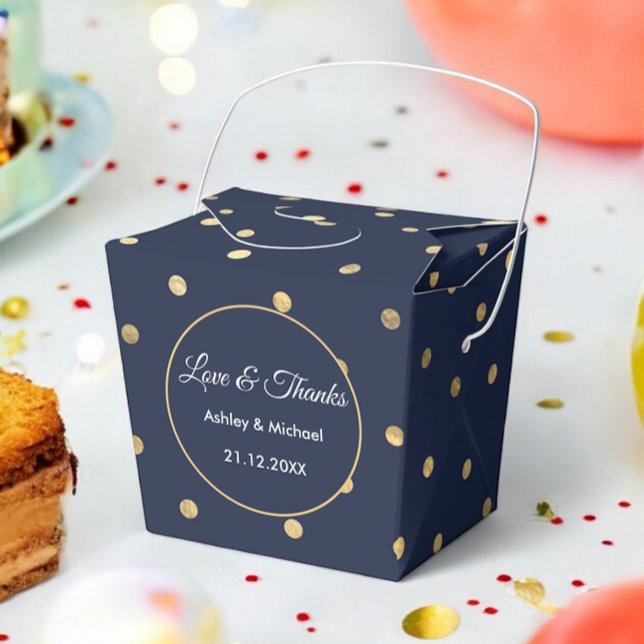 Blue Gold Birthday Anniversary Wedding Favour Box (Creator Uploaded)
