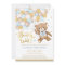 Blue Gold Brown Teddy Bear Boy Baby Shower