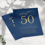Blue Gold Budget 50th Birthday Invitation Flyer<br><div class="desc">Celebrate in Style on Your 50th - Custom Blue & Gold Invites for a Spectacular Bash! Celebrate your 50th birthday in style with these stunning custom blue and gold invitation flyers. Make a statement with contemporary and budget-friendly invites, featuring a beautiful blue background with gold script. Show your friends and...</div>