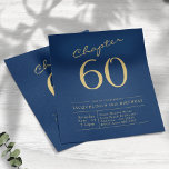 Blue Gold Budget 60th Birthday Invitation Flyer<br><div class="desc">A Unique Way to Celebrate Their 60th: Personalised Blue and Gold Script Birthday Invitations! Show your special someone how much you care on their special day with our personalised blue and gold script 60th birthday invitations. This budget-friendly invitation flyer allows you to express your love and appreciation in a special...</div>