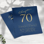 Blue Gold Budget 70th Birthday Invitation Flyer<br><div class="desc">Bring your special day to life with our budget 70th birthday invitations! Our personalised party invites feature beautiful blue with gold script to make your celebration unforgettable. Each invitation is professionally printed on glossy or matte paper of your choice. Create the perfect setting for your special day and start by...</div>