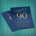 Blue Gold Budget 90th Birthday Invitation Flyer<br><div class="desc">Create a unique and special 90th birthday invitation to celebrate the special moment. Our custom wallet-friendly Blue Gold Budget 90th Birthday Invitation Flyer is the perfect way to invite your guests to the memorable celebration. With its fun and vibrant blue and gold colour scheme, this inviting party invite will surely...</div>
