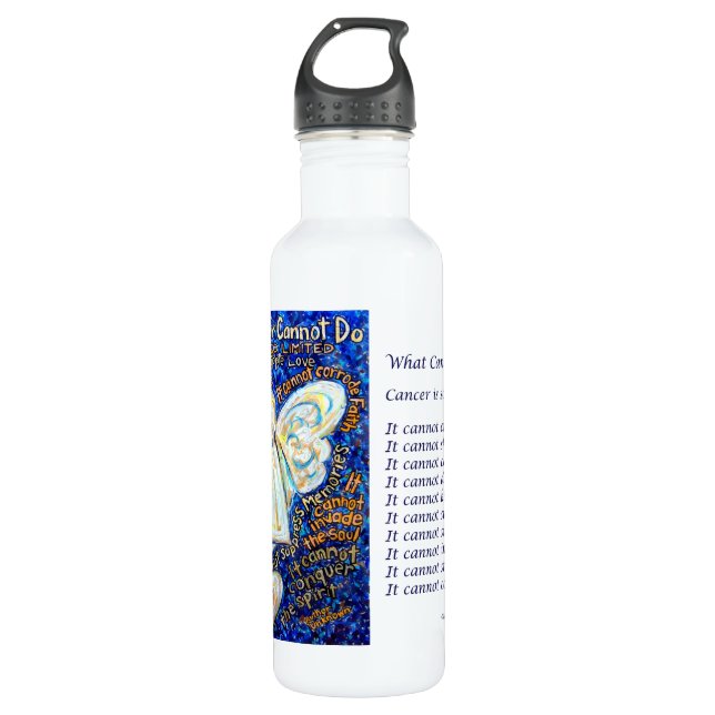 Blue & Gold Cancer Cannot Do Angel 710 Ml Water Bottle (Front)