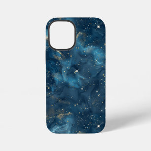 Blue Gold Celestial Galaxy Nebula Stars iPhone 12 Mini Case