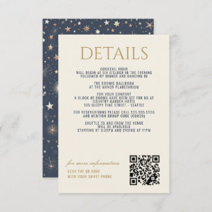 Blue & Gold Celestial Wedding Enclosure Card