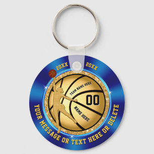Blue Gold Cheap Basketball Gifts for GIRLS Team Key Ring