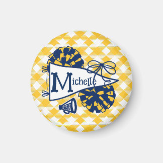 Blue Gold Cheer Pennant Personalised Locker Magnet