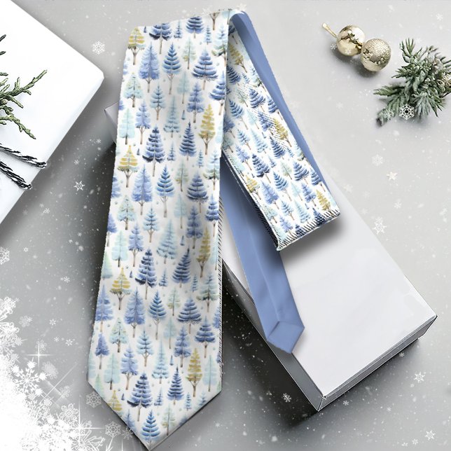 Blue Gold Christmas Pattern#26 ID1009 Tie (Creator Uploaded)