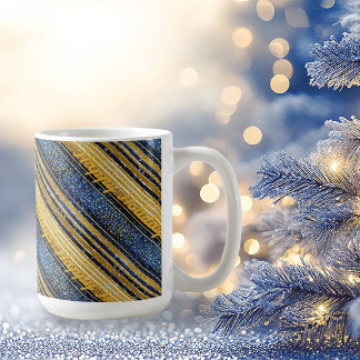Blue Gold Christmas Pattern#28 ID1009 Coffee Mug