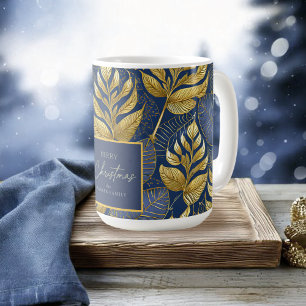 Blue Gold Christmas Pattern#29 ID1009 Coffee Mug