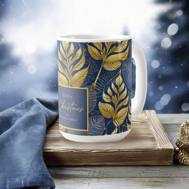 Blue Gold Christmas Pattern#29 ID1009 Coffee Mug (Creator Uploaded)
