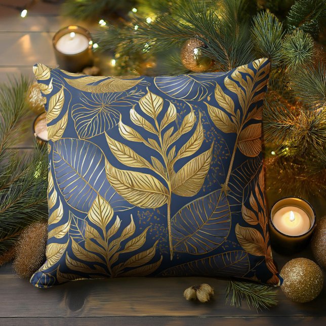 Blue Gold Christmas Pattern#29 ID1009 Cushion (Creator Uploaded)