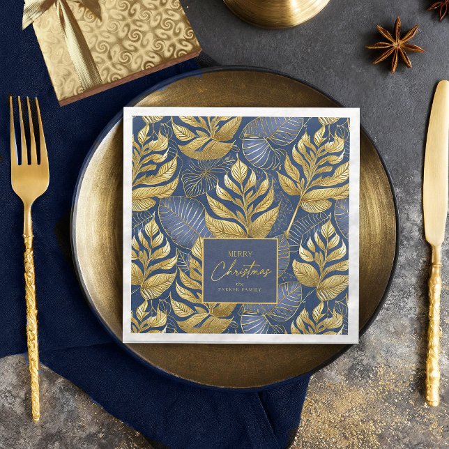 Blue Gold Christmas Pattern#29 ID1009 Napkin (Creator Uploaded)