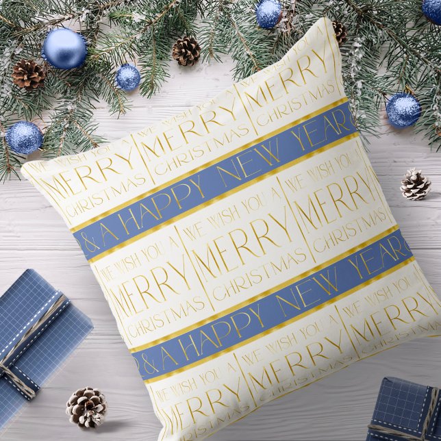 Blue Gold Christmas Pattern#35 ID1009 Cushion (Creator Uploaded)