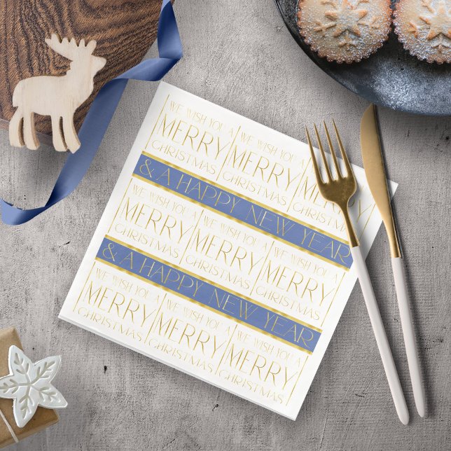 Blue Gold Christmas Pattern#35 ID1009 Napkin (Creator Uploaded)