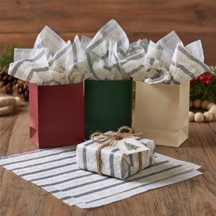 Blue Gold Christmas Pattern#35 ID1009 Tissue Paper