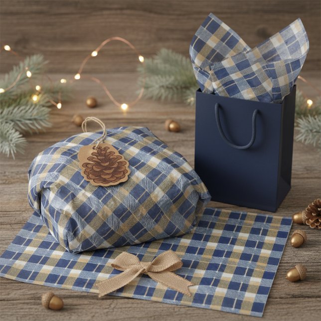 Blue Gold Christmas Pattern#7 ID1009 Tissue Paper (Creator Uploaded)