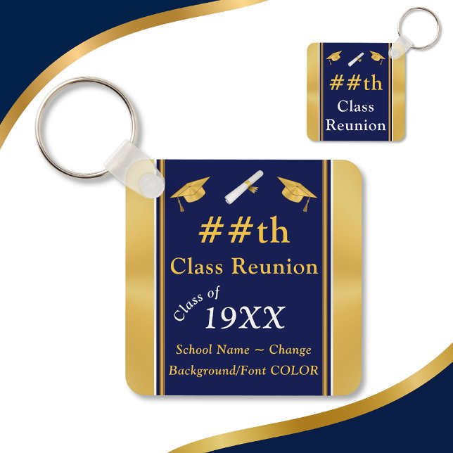 Blue, Gold, Class Reunion Favours, Class Reunion Key Ring (Creator Uploaded)