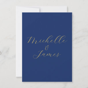 Blue & Gold Colors Professional Trendy Modern Name Card